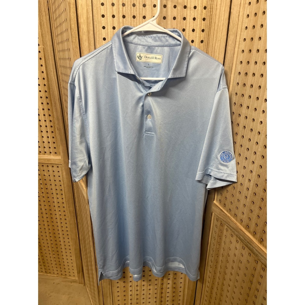 Donald Ross Sportswear Mens Blue The Georgia Club Golf‎ Polo Shirt Size L